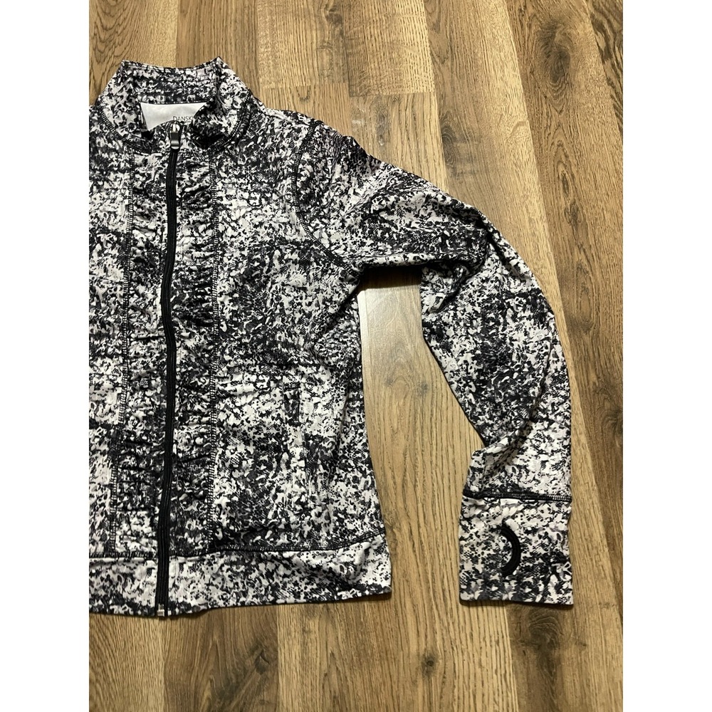 Danskin Now Jacket, Girl's Size XL, Black White, Full Zip, Long Sleeve - Picture 4 of 8